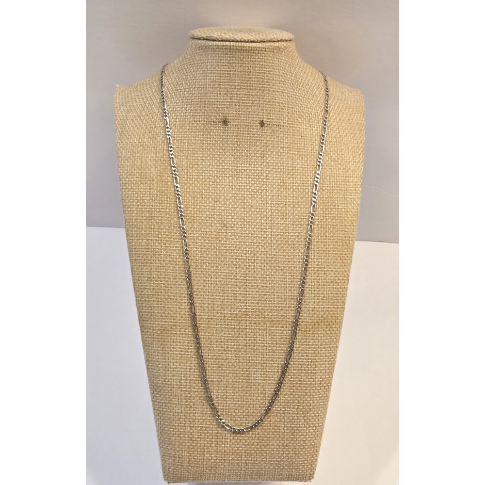 Vintage Sterling Silver Figaro Chain Necklace Mexico 925 22"